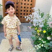 Load image into Gallery viewer, 2 Pieces Set Baby Kid Unisex Flower Print Shirts And Shorts Wholesale 23031514
