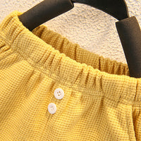 Load image into Gallery viewer, 2 Pieces Set Baby Kid Unisex Color-blocking T-Shirts And Solid Color Shorts Wholesale 230315156
