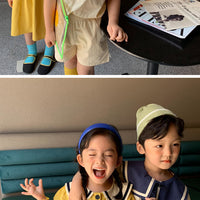 Load image into Gallery viewer, 2 Pieces Set Baby Kid Unisex Solid Color Tops And Color-blocking Shorts Wholesale 23031516
