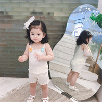 Load image into Gallery viewer, 2 Pieces Set Baby Kid Girls Flower Tank Tops And Solid Color Shorts Wholesale 230315160

