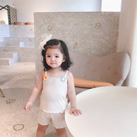 Load image into Gallery viewer, 2 Pieces Set Baby Kid Girls Flower Tank Tops And Solid Color Shorts Wholesale 230315160
