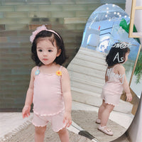 Load image into Gallery viewer, 2 Pieces Set Baby Kid Girls Flower Tank Tops And Solid Color Shorts Wholesale 230315160
