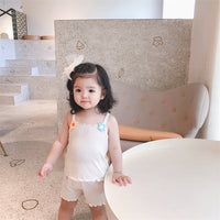 Load image into Gallery viewer, 2 Pieces Set Baby Kid Girls Flower Tank Tops And Solid Color Shorts Wholesale 230315160
