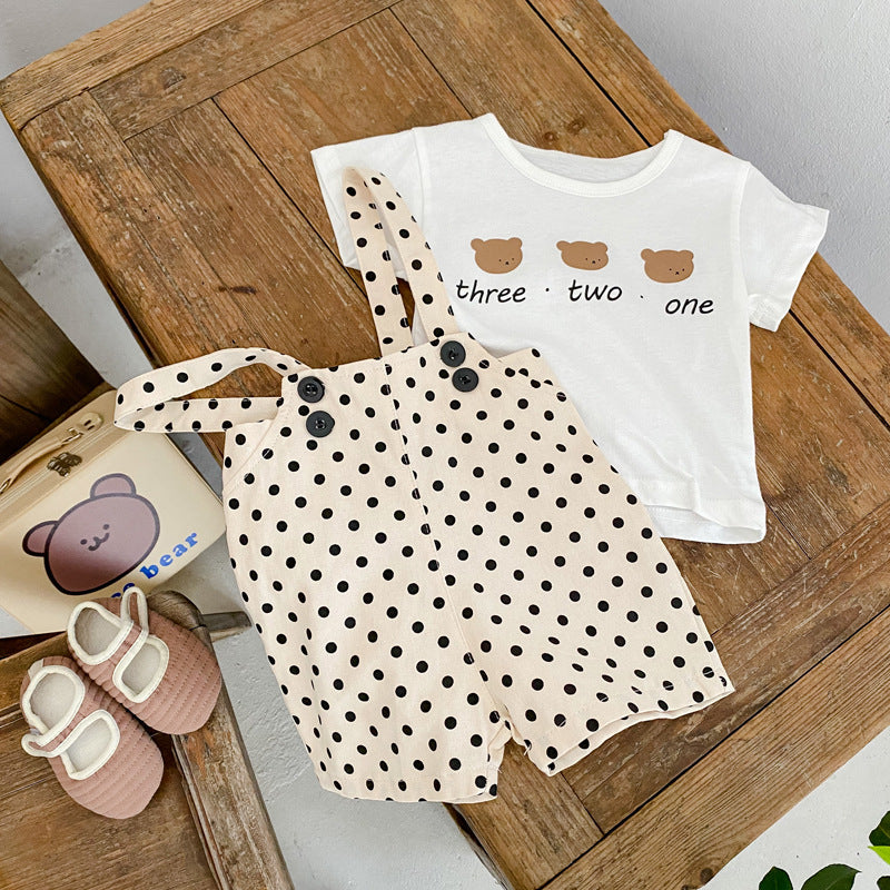 Baby Unisex Polka dots Cartoon Print Rompers Wholesale 230315170