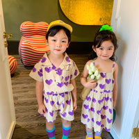 Load image into Gallery viewer, 2 Pieces Set Baby Kid Girls Love heart Print Shirts And Shorts Wholesale 23031519
