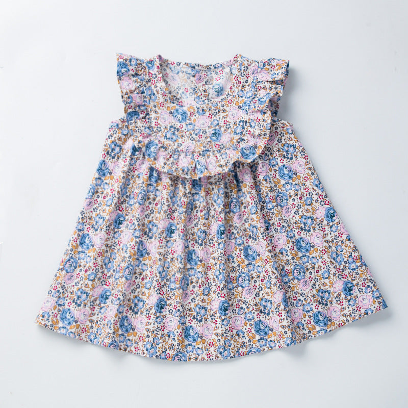 Baby Kid Girls Flower Print Dresses Wholesale 230315224