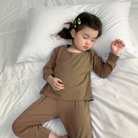 Load image into Gallery viewer, 2 Pieces Set Baby Kid Unisex Solid Color Tops And Pants Sleepwears Wholesale 230315226
