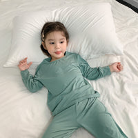 Load image into Gallery viewer, 2 Pieces Set Baby Kid Unisex Solid Color Tops And Pants Sleepwears Wholesale 230315226
