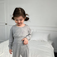 Load image into Gallery viewer, 2 Pieces Set Baby Kid Unisex Solid Color Tops And Pants Sleepwears Wholesale 230315226
