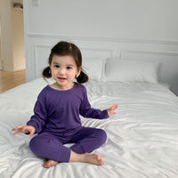 Load image into Gallery viewer, 2 Pieces Set Baby Kid Unisex Solid Color Tops And Pants Sleepwears Wholesale 230315226
