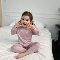 Load image into Gallery viewer, 2 Pieces Set Baby Kid Unisex Solid Color Tops And Pants Sleepwears Wholesale 230315226
