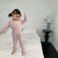 Load image into Gallery viewer, 2 Pieces Set Baby Kid Unisex Solid Color Tops And Pants Sleepwears Wholesale 230315226
