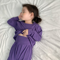 Load image into Gallery viewer, 2 Pieces Set Baby Kid Unisex Solid Color Tops And Pants Sleepwears Wholesale 230315226
