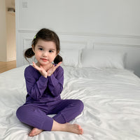 Load image into Gallery viewer, 2 Pieces Set Baby Kid Unisex Solid Color Tops And Pants Sleepwears Wholesale 230315226
