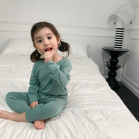 Load image into Gallery viewer, 2 Pieces Set Baby Kid Unisex Solid Color Tops And Pants Sleepwears Wholesale 230315226
