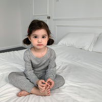 Load image into Gallery viewer, 2 Pieces Set Baby Kid Unisex Solid Color Tops And Pants Sleepwears Wholesale 230315226
