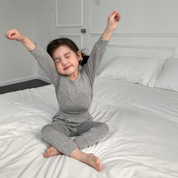 Load image into Gallery viewer, 2 Pieces Set Baby Kid Unisex Solid Color Tops And Pants Sleepwears Wholesale 230315226
