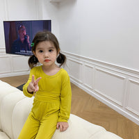 Load image into Gallery viewer, 2 Pieces Set Baby Kid Unisex Solid Color Tops And Pants Sleepwears Wholesale 230315226
