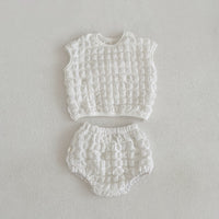 Load image into Gallery viewer, 2 Pieces Set Baby Girls Solid Color Tops And Shorts Wholesale 230315231
