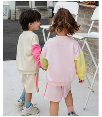 Load image into Gallery viewer, 2 Pieces Set Baby Kid Unisex Color-blocking Rainbow Tops And Shorts Wholesale 230315232
