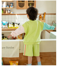 Load image into Gallery viewer, 2 Pieces Set Baby Kid Unisex Color-blocking Rainbow Tops And Shorts Wholesale 230315232
