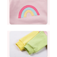 Load image into Gallery viewer, 2 Pieces Set Baby Kid Unisex Color-blocking Rainbow Tops And Shorts Wholesale 230315232
