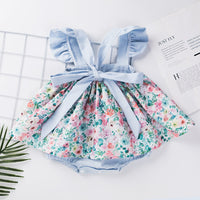 Load image into Gallery viewer, Baby Girls Flower Print Rompers Wholesale 230315234
