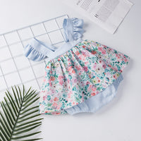 Load image into Gallery viewer, Baby Girls Flower Print Rompers Wholesale 230315234
