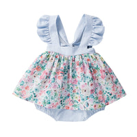 Load image into Gallery viewer, Baby Girls Flower Print Rompers Wholesale 230315234
