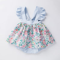 Load image into Gallery viewer, Baby Girls Flower Print Rompers Wholesale 230315234
