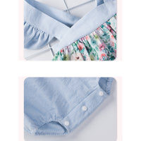 Load image into Gallery viewer, Baby Girls Flower Print Rompers Wholesale 230315234
