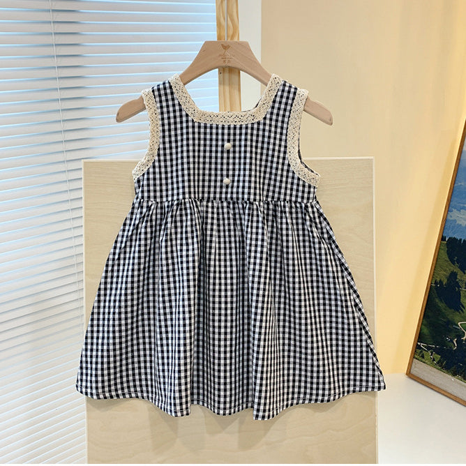 Baby Kid Girls Checked Dresses Wholesale 230315400