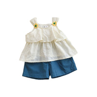 Load image into Gallery viewer, 2 Pieces Set Baby Kid Girls Solid Color Tank Tops And Shorts Wholesale 230315410
