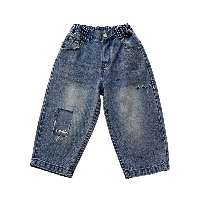 Baby Kid Boys Solid Color Ripped Pants Jeans Wholesale 230315587