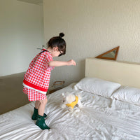 Load image into Gallery viewer, 2 Pieces Set Baby Kid Unisex Checked T-Shirts And Shorts Wholesale 23031562
