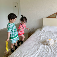 Load image into Gallery viewer, 2 Pieces Set Baby Kid Unisex Checked T-Shirts And Shorts Wholesale 23031562
