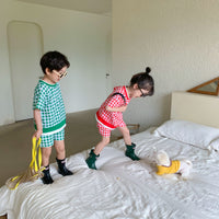 Load image into Gallery viewer, 2 Pieces Set Baby Kid Unisex Checked T-Shirts And Shorts Wholesale 23031562
