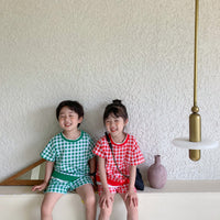 Load image into Gallery viewer, 2 Pieces Set Baby Kid Unisex Checked T-Shirts And Shorts Wholesale 23031562
