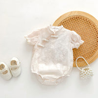 Load image into Gallery viewer, Baby Girls Solid Color Flower Rompers Wholesale 230315633
