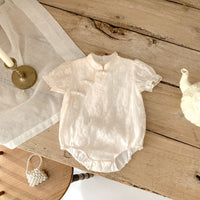 Load image into Gallery viewer, Baby Girls Solid Color Flower Rompers Wholesale 230315633
