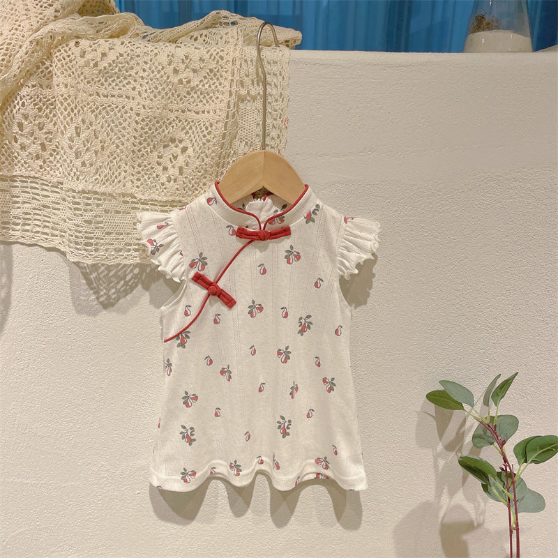 Baby Kid Girls Flower Print Dresses Wholesale 230315644