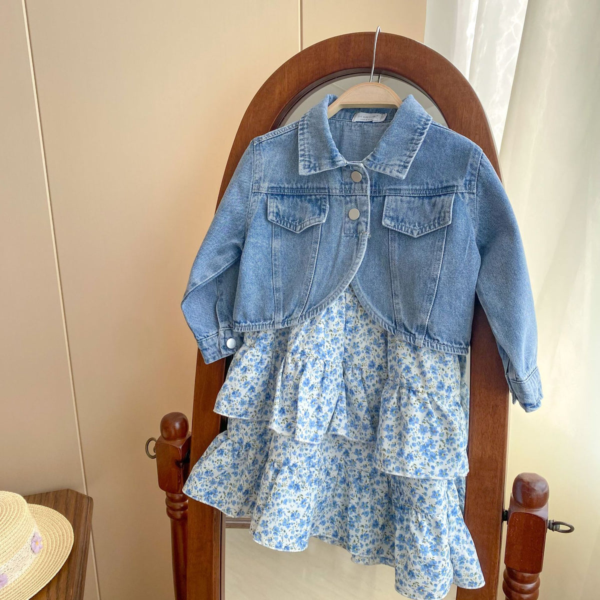 Baby Kid Girls Solid Color Flower Print Jackets Outwears Wholesale 230315652
