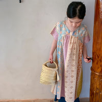Load image into Gallery viewer, Baby Kid Girls Striped Flower Print Dresses Wholesale 230315699
