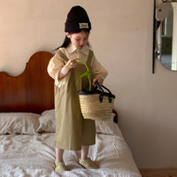 Load image into Gallery viewer, 2 Pieces Set Baby Kid Girls Solid Color Tops And Dresses Wholesale 230315739
