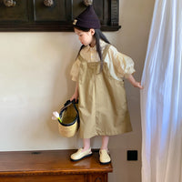 Load image into Gallery viewer, 2 Pieces Set Baby Kid Girls Solid Color Tops And Dresses Wholesale 230315739
