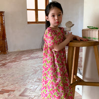 Load image into Gallery viewer, Baby Kid Girls Flower Print Dresses Wholesale 230315746
