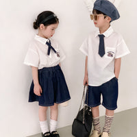 Load image into Gallery viewer, 2 Pieces Set Baby Kid Boys Bow Shirts And Solid Color Shorts Wholesale 230315791
