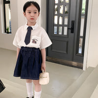 Load image into Gallery viewer, 2 Pieces Set Baby Kid Boys Bow Shirts And Solid Color Shorts Wholesale 230315791
