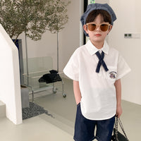 Load image into Gallery viewer, 2 Pieces Set Baby Kid Boys Bow Shirts And Solid Color Shorts Wholesale 230315791
