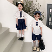 Load image into Gallery viewer, 2 Pieces Set Baby Kid Boys Bow Shirts And Solid Color Shorts Wholesale 230315791
